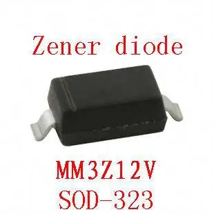 

0805 smd zener diode sod-323 MM3Z12V 100pcs