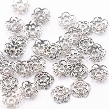 

100pcs Tibetan Silver Color Flower Bead Cap for Jewelry Finding Antique Needlework DIY Accessories Wholesale Spacer Part A891