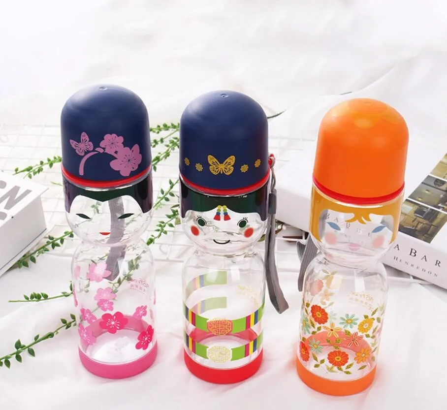 

Japanese style PP Water bottle for Women Cute Students My Bottles for Girl Plastic water bottle with Rope