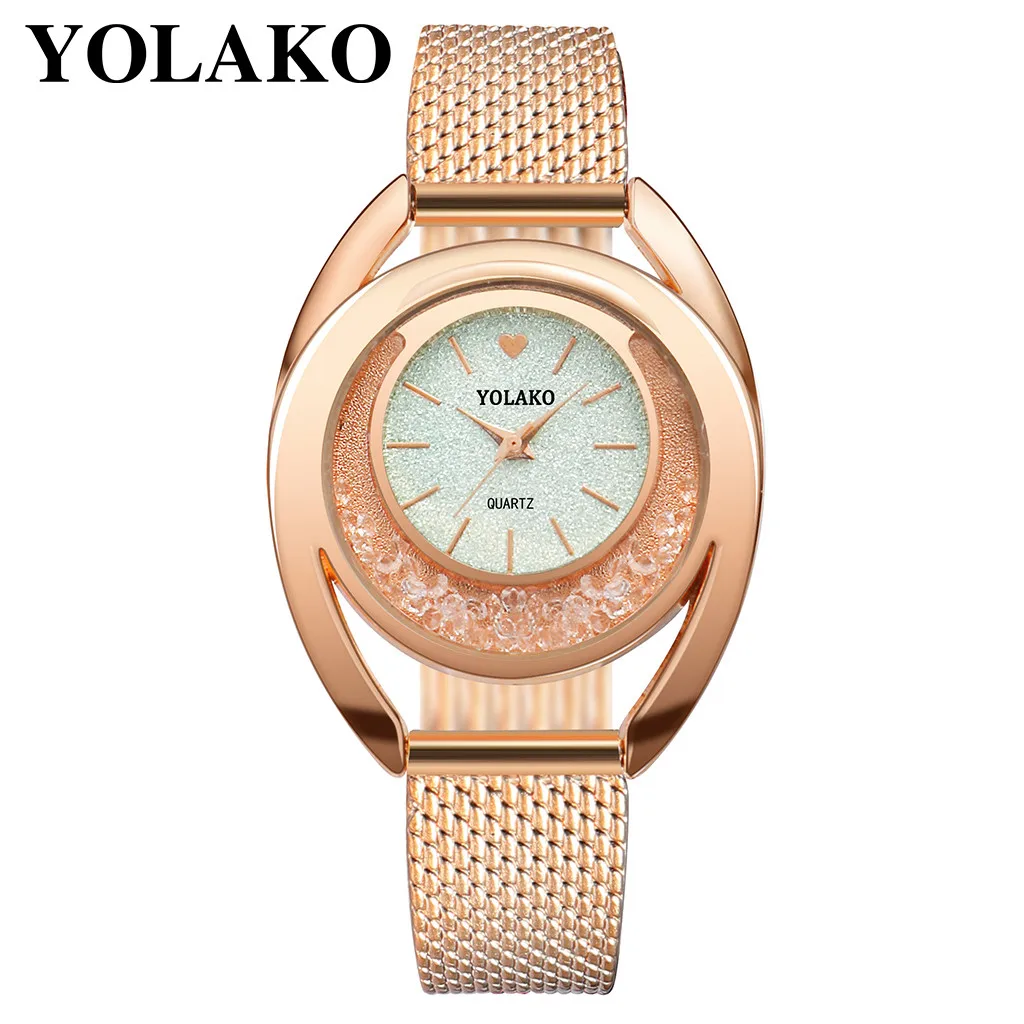 YOLAKO для женщин часы браслет кварцевые часы дамы наручные Relogio Feminino Diamond Reloj Mujer Горячие montre femme 533