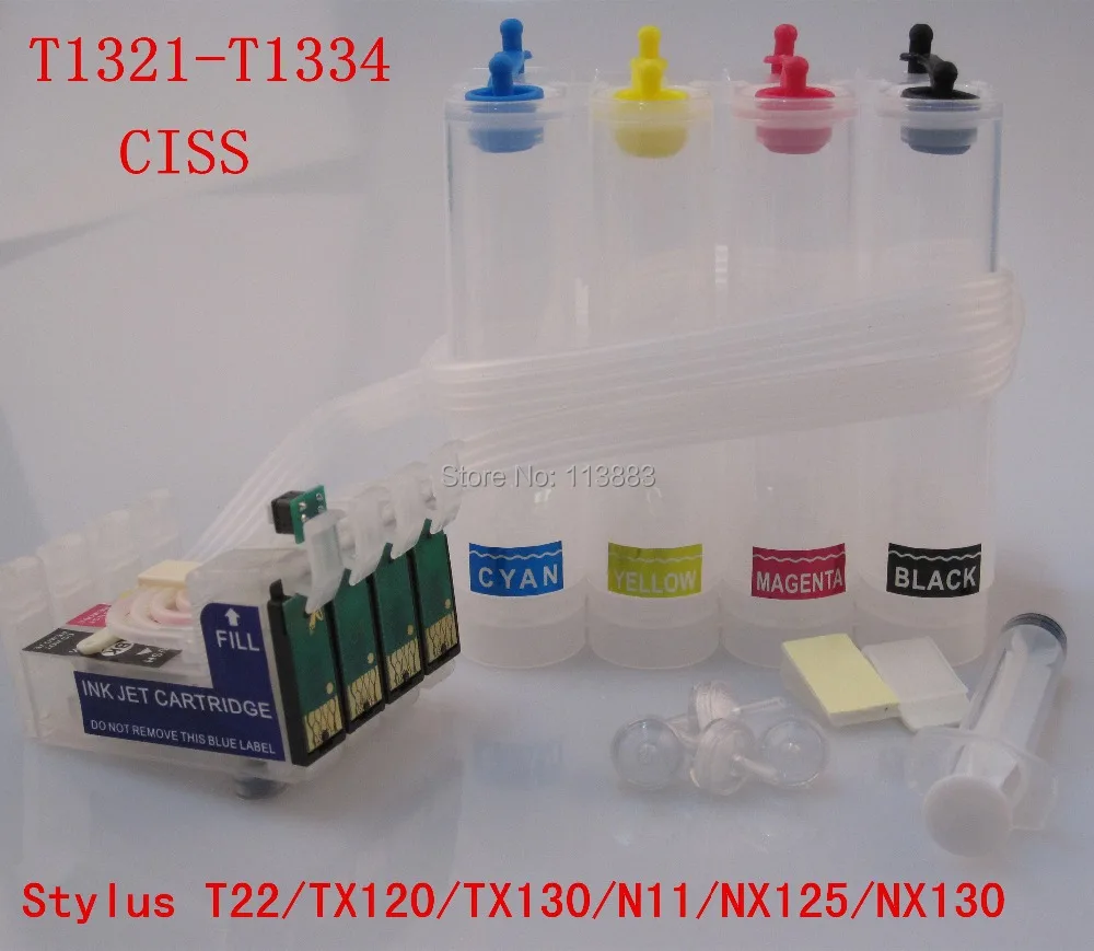 T132 1-1334 خرطوشة كيبك مستمر الحبر نظام العرض ل epson ستايلس T22/TX120/TX130/N11 /NX125/NX130 طابعة السيارات رقاقة إعادة الضبط T132 1-1334 خرطوشة كيبك مستمر الحبر نظام العرض ل epson ستايلس T22/TX120/TX130/N11 /NX125/NX130 طابعة السيارات رقاقة إعادة الضبط