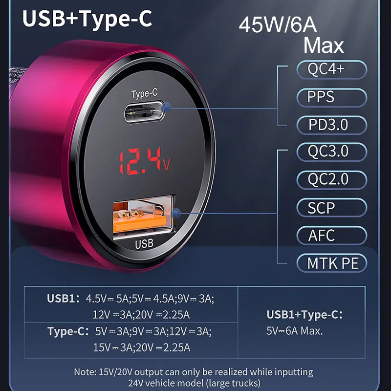 Baseus سريعة تهمة 4.0 3.0 سيارة شاحن هواتف xiaomi mi 9 الأحمر mi ملاحظة 7 برو 45 W PD سريع الهاتف شاحن في سيارة AFC SCP لهواوي P30