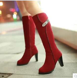 Г., Новые осенне-зимние женские ботинки модные элегантные матовые ботинки с металлическим украшением, высокие удобные ботинки - Цвет: 01