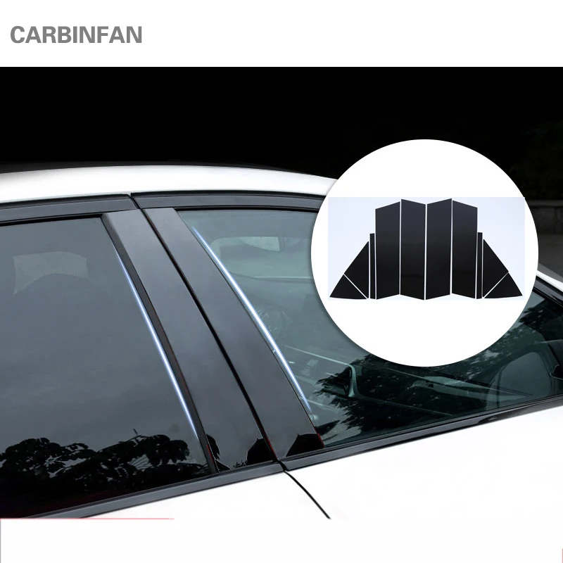 

For Mazda 3 Axela 2014 2015 2016 2017 10PCS/SET Black Reflection Panel B+C Center column decorative sticker Car Stylings C720