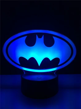 

Cool Batman Logo Bat 3D Lamp Night Light Multicolor BedRoom Decorative USB LED Table Lighting Kid's Gift Party Atmosphere