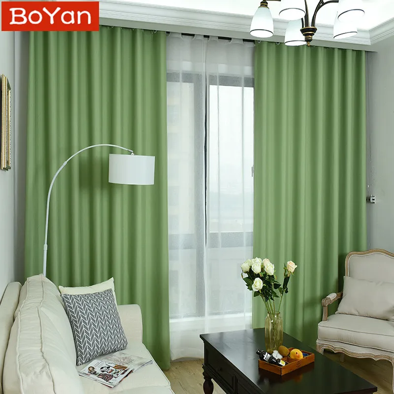 4 цвета зеленый 70%-85% затенение новая ткань сплошной цвет Искусственный Лен затемненные шторы для гостиной современная спальня окно Cortina