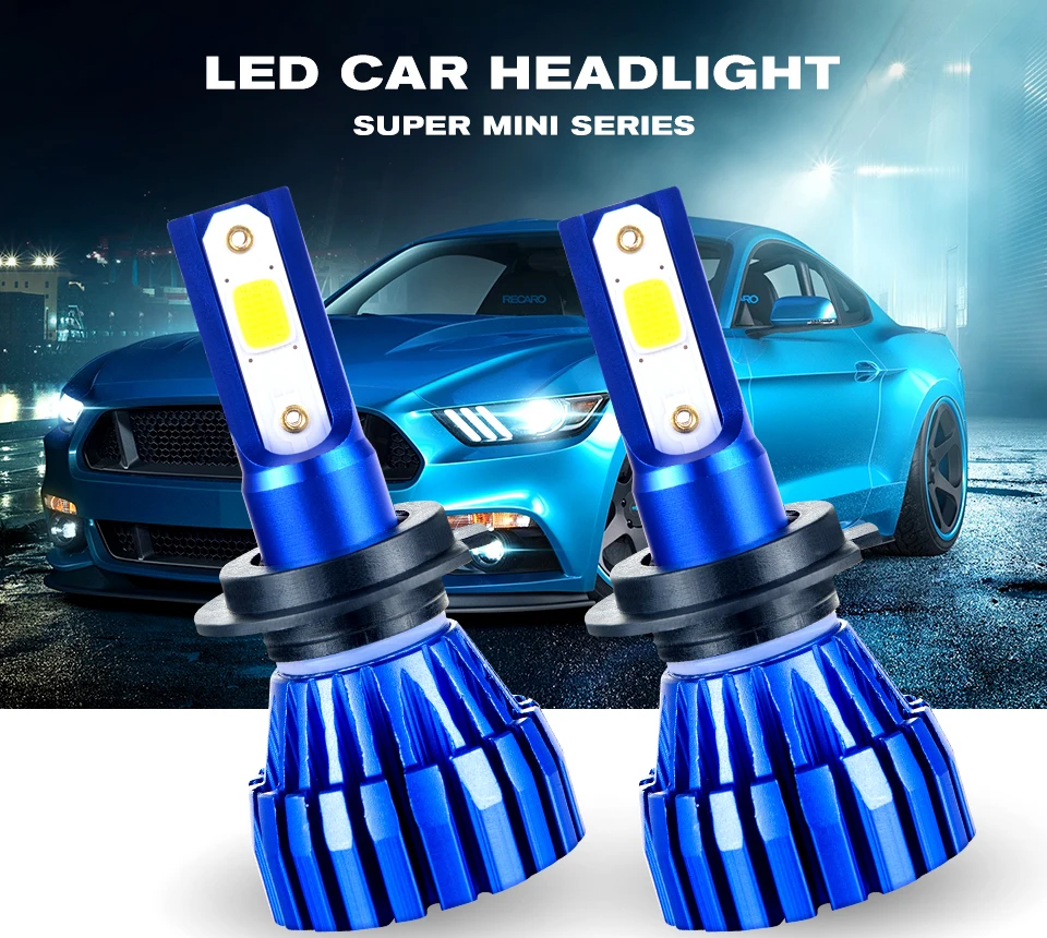 Aceersun H4 H7 LED Headlight Bulbs H11 9005 9006 COB Chips 72W 8000LM 6500K 4300k Led Auto Headlamp Headlights 12v 24v (1)