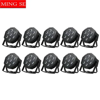 

Amazing price 10pcs/lots 7x12w led Par lights RGBW 4in1 flat par led dmx512 disco lights professional stage dj equipment