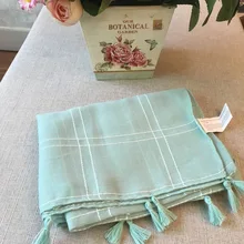 Tassel Grid New Arrival Children Scarf Girls Scarves Cute all-match Soft and Warm Apparel Accessory ET6