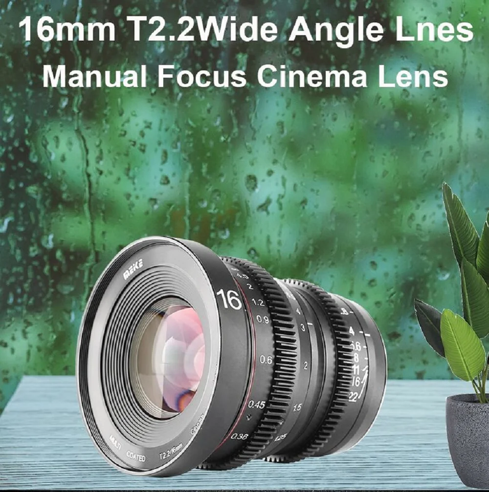 Meike 16 мм T2.2 асферический портретный объектив с ручным фокусом для крепления Olympus Panasonic Lumix MFT, M4/3 G9 GH1 GH2 GH3 G6 E-P5