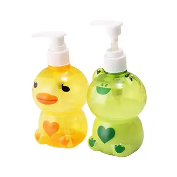 

250ml Portable Soap Dispenser Child Cute Animal Frog/Duck Shape Press Type Split Empty Pump Bottle Shampoo Shower Container Rand