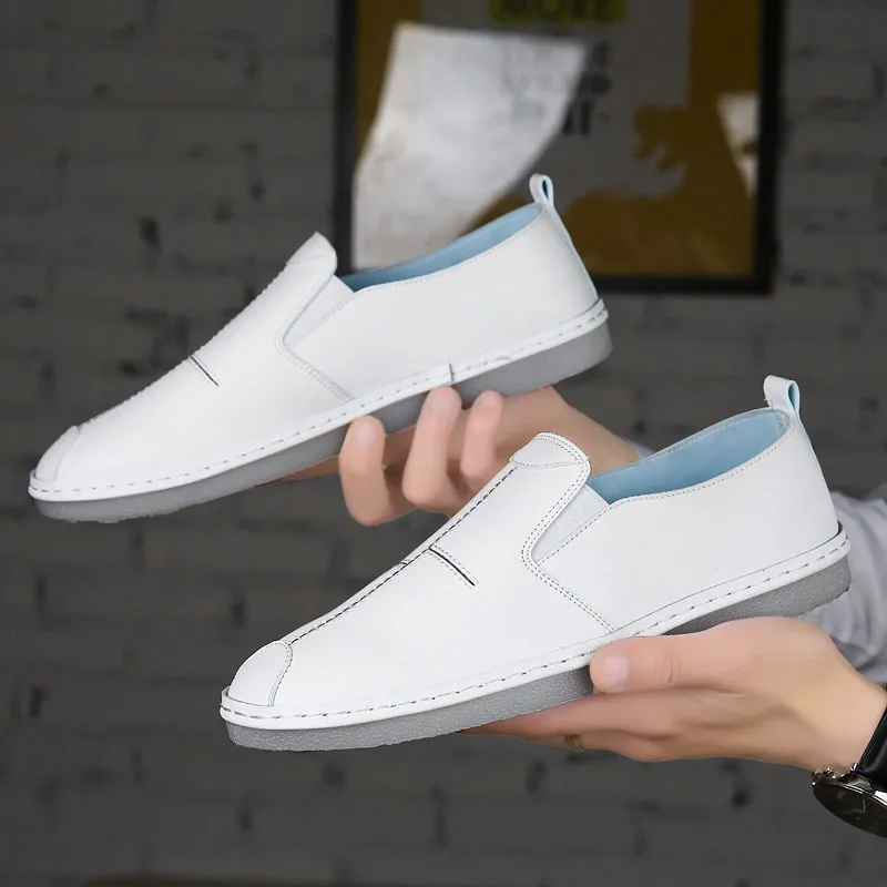 

Men Flast Shoes 2019 New Men Loafers Soft Leather Comfortable Men Shoes Summer Casual Driving Shoes C4