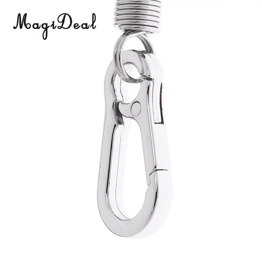 MagiDeal 10 Pcs Stainless Steel Spring Gourd Buckle Carabiner Keychain Waist Belt Clip Anti-lost Buckle Retractable Keyring