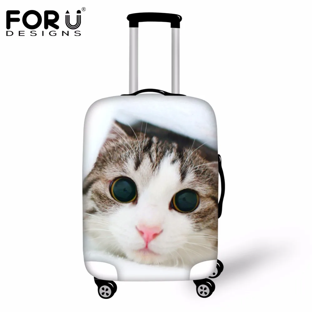 

FORUDESIGNS Cute Animal Cat Pattern Travel Accessories Vintage Travel Luggage Protective Cover for 18-30inch Suitcase Wholesale