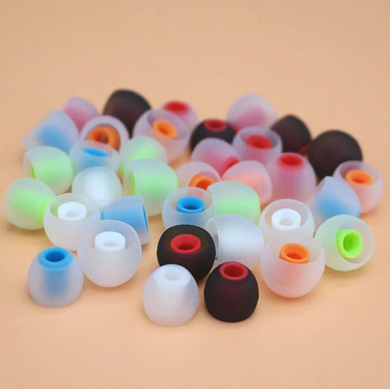 10pcs/5pairs 3.8mm soft Silicone In Ear Earphone covers Earbud Tips Ear buds eartips Dual color