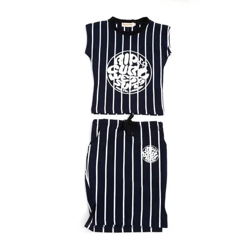 Girls Clothing 2 Pcs Round Neck Short Sleeve Print T Shirt/&Skirt Outfit Set