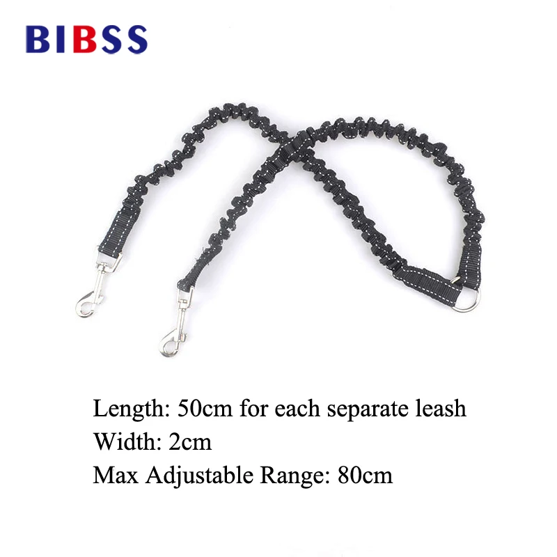 

Dogs Elastic Stretchable Double Dog Leash Chain Sports Safety Training Jogging Twin Pet For Pitbull Husky Large Breed