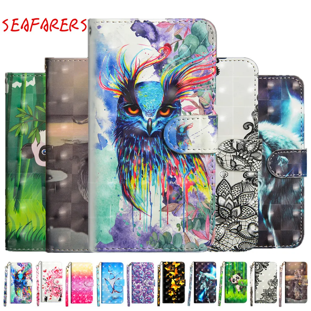 

3D Painted Flip Wallet Case for Huawei Y6 / Y6 Pro 2019 Cover Stylish Book Phone Cover for Huawei Honor Play 8A Case