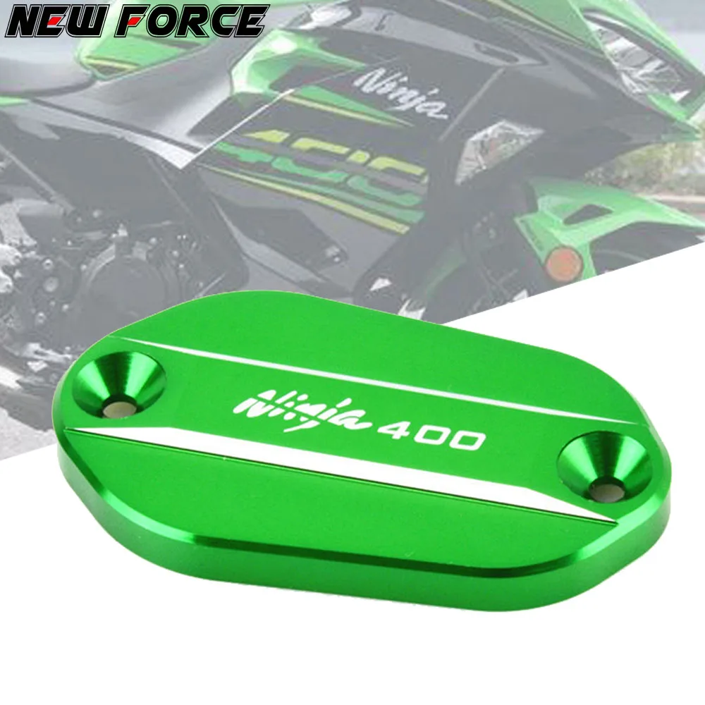 

With LOGO Ninja400 CNC Aluminum For KAWASAKI NINJA 400 ninja400 2018 Front Brake Fluid Reservoir Cover Cap