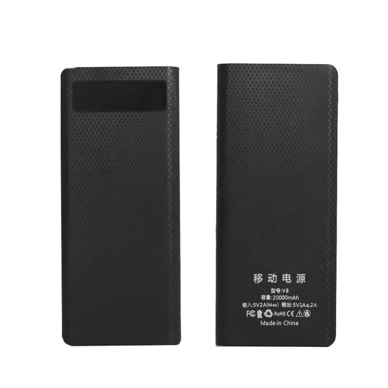 3 порта вход двойной USB выход Светодиодный светильник 8x18650 батарея DIY банк питания