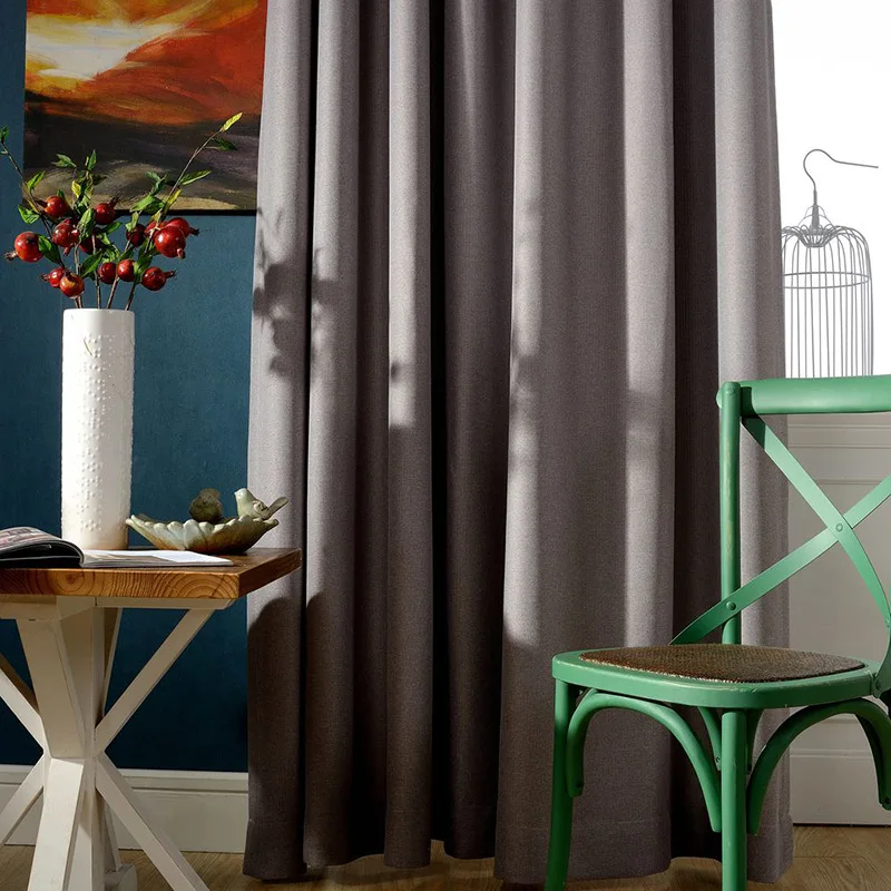 

Fine Linen Imitation Cotton and Hemp Physical Shading Curtains for Living Dining Room Bedroom.