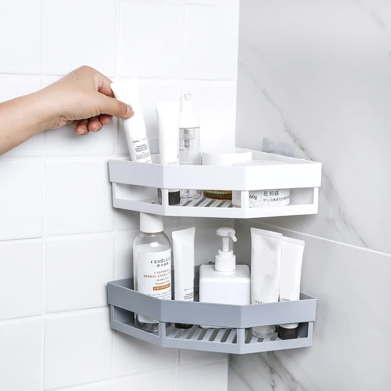 

Punch-free Bathroom Corner Storage Holder Shelves Rack Organizer Shower Wall Shelf Corner Storage Shelf