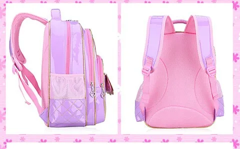 Children Kids Princess Girls Faux PU Leather Backpack Kid Pink Cute Crown Primary School Student Backpacks Daypack Mochila Bag