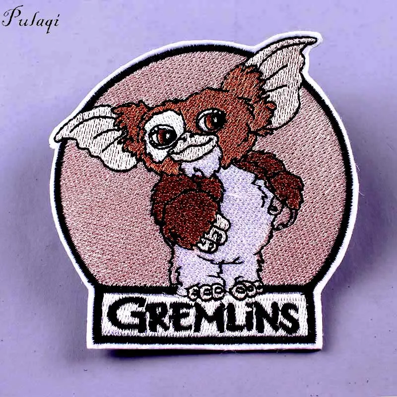 

Pulaqi DIY Gremlins Movie Patches Cartoon GIZMO Character Iron On Patches For Clothing Animals Patch Embroidered Applique DIY F