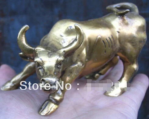 

free shipping beautiful Brass Wall Street bull bronze statue