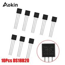 10 шт. 18B20 DS18B20 TO-92 3-х контактный провод для цифрового термометра Температура IC Сенсор 18b20 diy Электронный