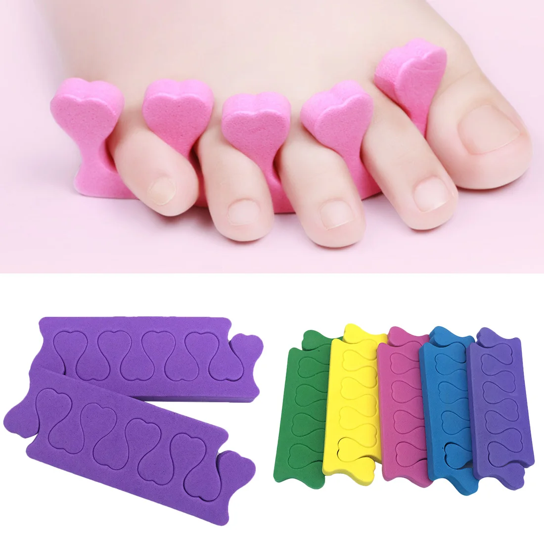 

Soft foam love split toe cute candy color finger 10Pcs toe cotton points cotton finger toe separator nail manicure tool