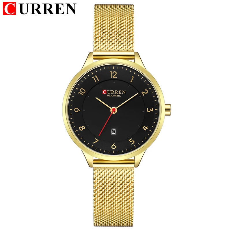 Curren novo 9035 quartzo relógios femininos moda