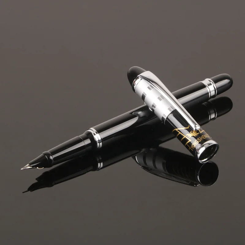 1 шт., Высококачественная элегантная деловая авторучка, классический толстый корпус, 0,38 мм, перьевая металлическая ручка для письма