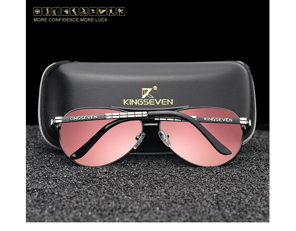KINGSEVEN, дизайнерские мужские очки, пилот, HD поляризационные солнцезащитные очки для мужчин/женщин, для вождения, солнцезащитные очки с выбивающимся логотипом Oculos De Sol