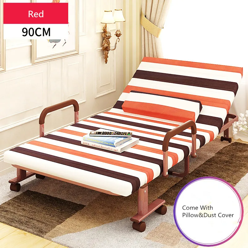 90cm Wide Metal Folding Bed with Mattress Bedroom Furniture Rollaway Guest Bed for Adults and Kids RollAway Guest Day/Night Bed
