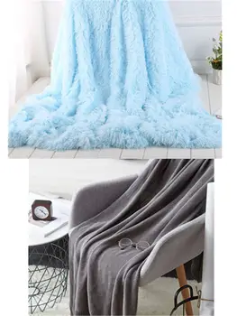 

1pc Bedding autumn and winter super soft and comfortable super fine cotton velvet blanket modern line art blanket various styles