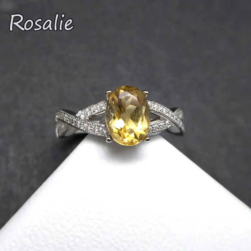 

Rosalie, Oval cut 1.3ct Natural Citrine Birthstone Solitaire Ring Genuine 925 Sterling Silver New Fine Jewelry For Women gift