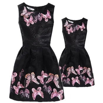 

New Mom Daughter Clothes Family Look Mother Daughter Dresses Family Matching Clothing for Summer Sleeveless Printed Family Dress
