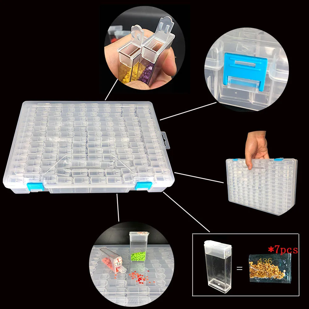 140/280 шт. прозрачный алмазов картина аксессуары инструменты Ящик Контейнер для хранения коробка Diamant живописи держатель Даймонд живопись коробка