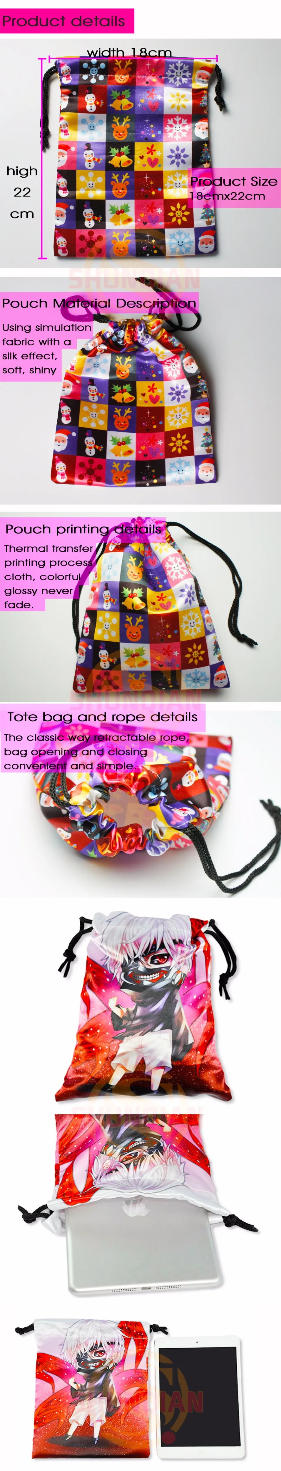 Custom Tokidoki Cartoon Drawstring Bags Dust-Proof Fashion Pattern Print Storage Bag Boys Girls Birthday Gift Bag Size 18X22cm