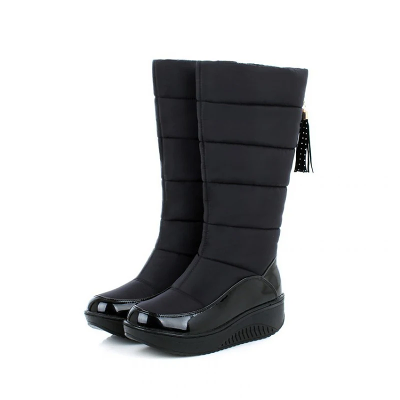 

Women Winter Snow Boots 2018 Fashion Cotton Warm With Fur Women Shoes Female Footwear Ladies Mid-Calf Shoes Women Boots CBT1059