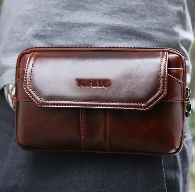 

Waist Men Belt Bag Fanny Pack Genuine Leather Phones Bags for Xiaomi Mi Max 3 Doogee S70 Lite S80 S90 Oukitel K7 Power WP5000