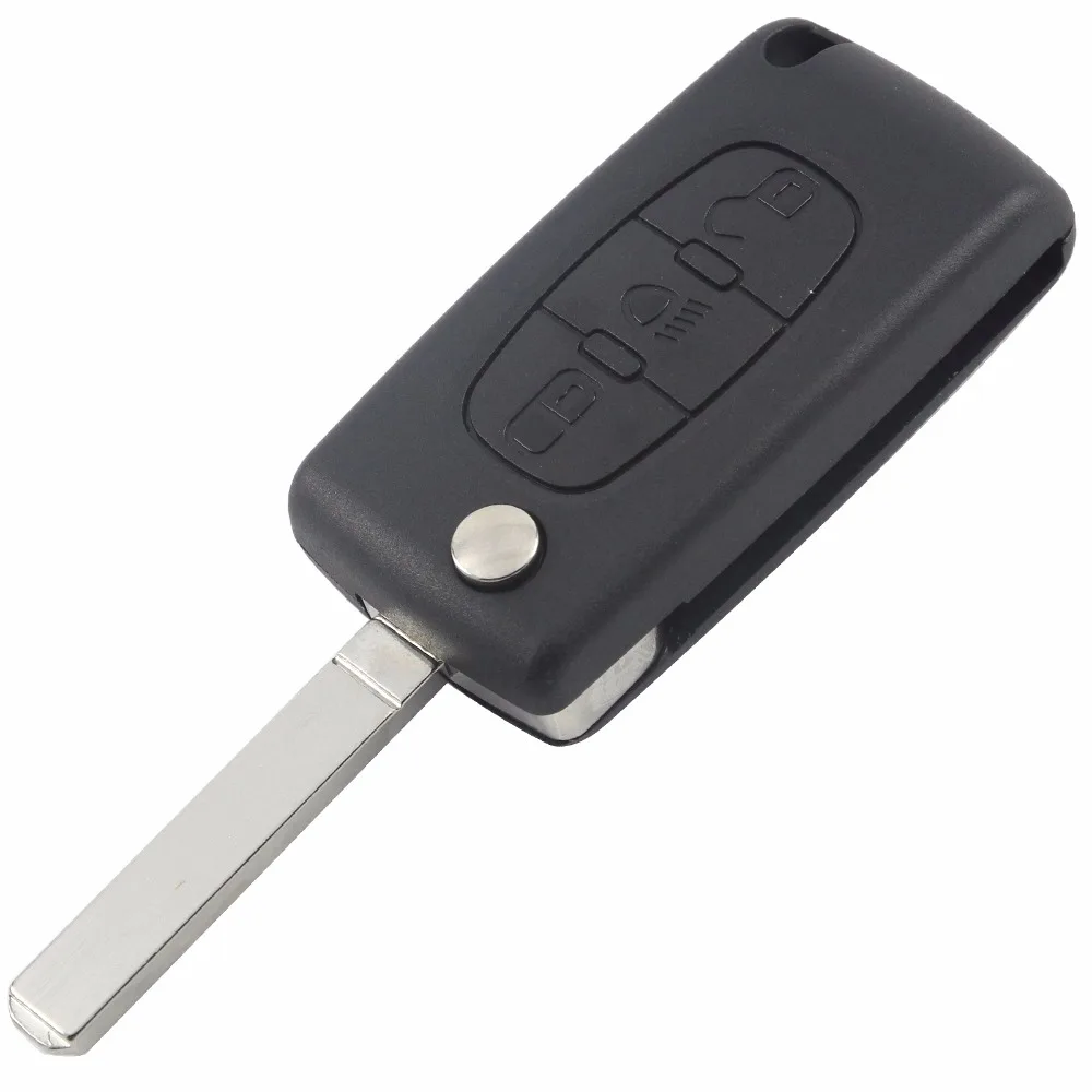 

jingyuqin 3 Button Flip Folding Remote Fob Key Shell Case For Peugeot Partner 306 407 for Citroen C6 C8 C2 C4 Hatch Berlingo