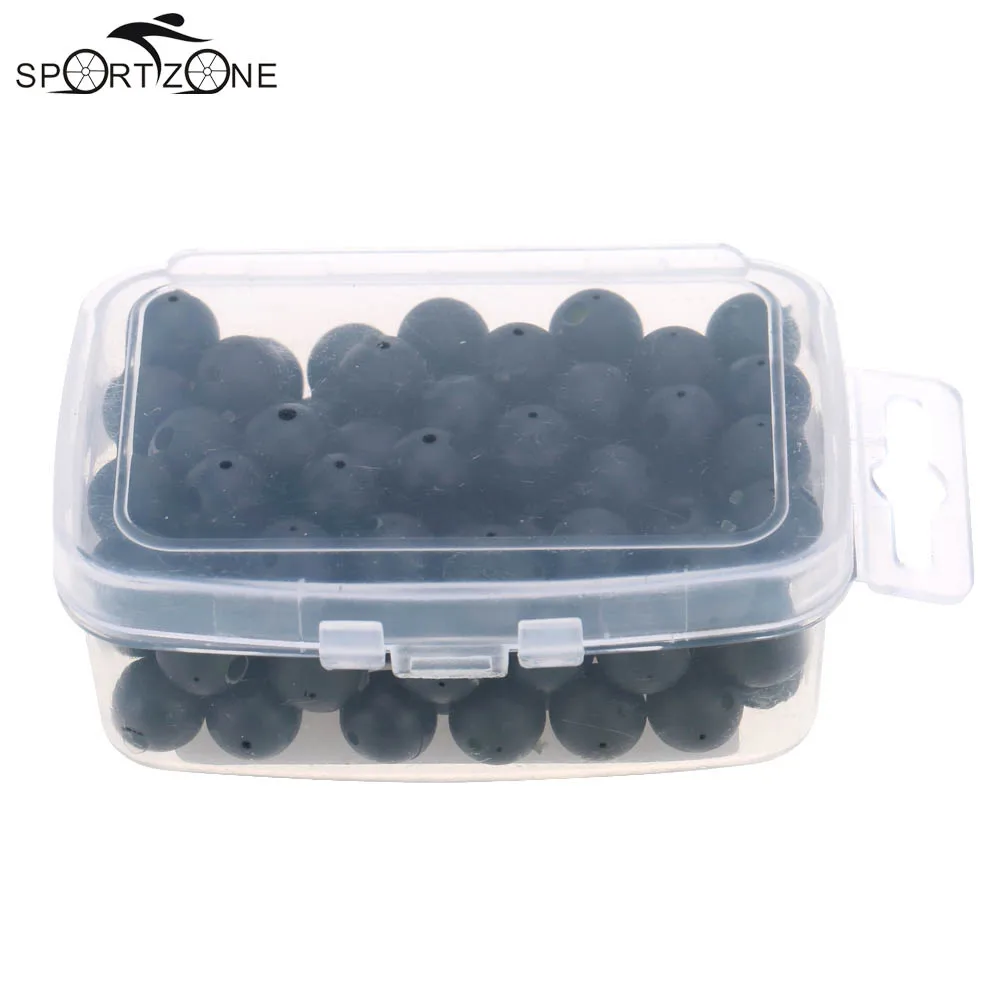 

100PCS/Lot 5mm/7mm Balck Color Round Soft Rubber Beads Carp Fishing Beans Rig Accessory Tackle