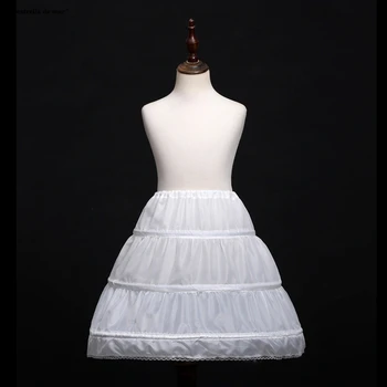 

La estrella de mar girls petticoat new a line white 55CM 3 hoop children petticoat stock hoepelrok high quality jupon mariage