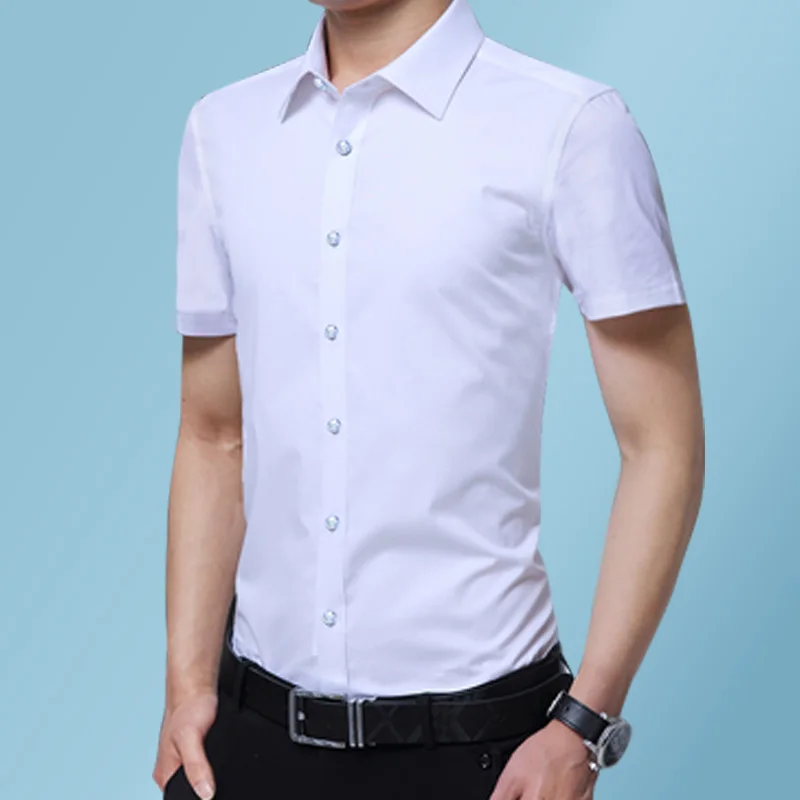 DAVYDAISY плюс размер 8xl 7xl 6xl Мужская рубашка летние рубашки с короткими рукавами мужские повседневные нежелезные рубашки Slim Fit Chemise Homme DS-262