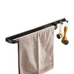 Лейден латунь 24 дюймов полотенца бар с крюком черная отделка, держатель для полотенец Туалет настенный ORB современный ванная комната
