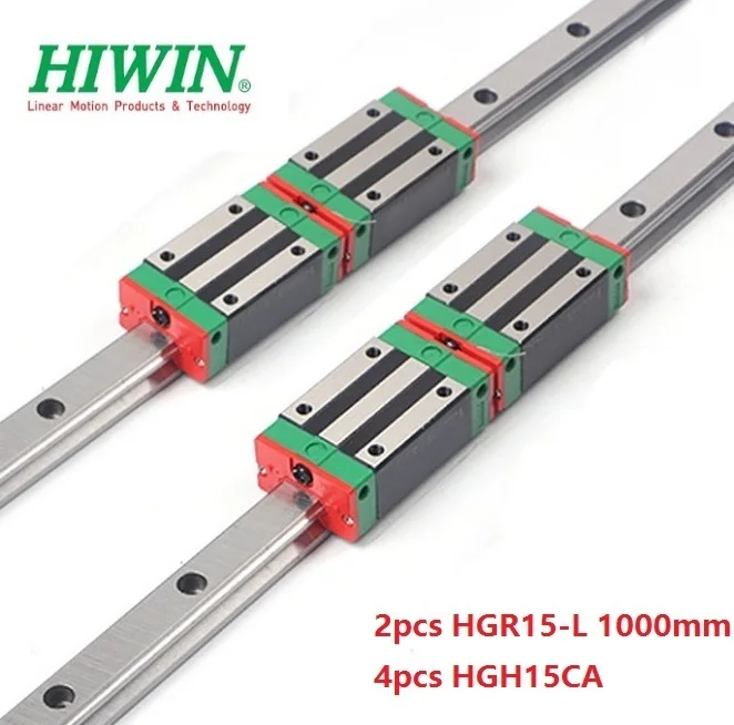 2 шт. 100% оригинальные новые Hiwin HGR15 -L 1000 мм линейные направляющие/рельсы + 4 HGH15CA