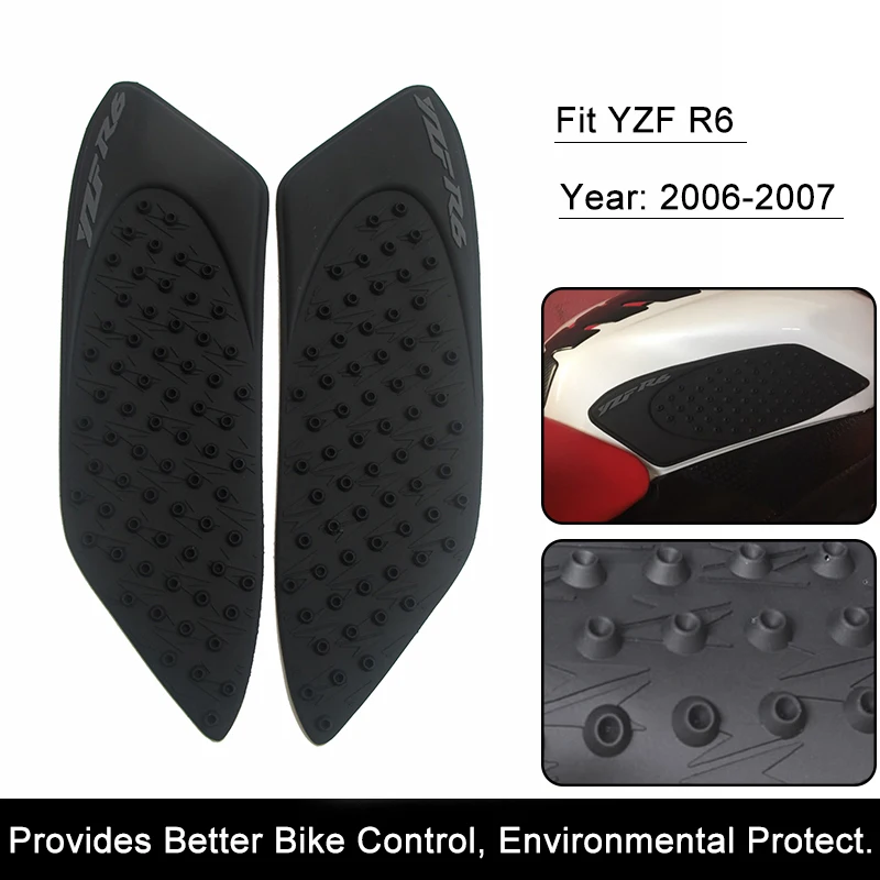 For Yamaha R6 2006 2007 YZF-R6 Motorcycle Anti slip Tank Pad 3M Side Gas Knee Grip Traction Pads Protector Sticker (1)