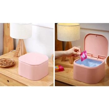 

Household Waste Bins Desktop Small Pressing Type Trash Can With Cover Environmental Protection For Bedroom Bathroom